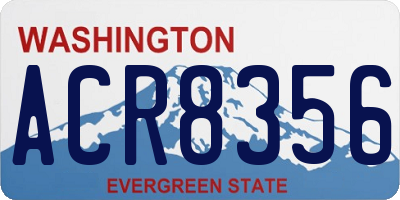 WA license plate ACR8356
