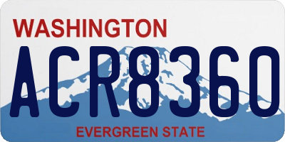 WA license plate ACR8360