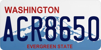 WA license plate ACR8650