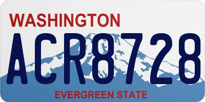WA license plate ACR8728