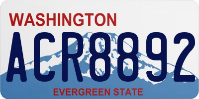 WA license plate ACR8892