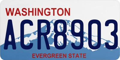 WA license plate ACR8903