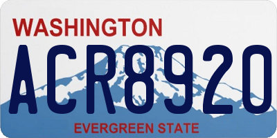 WA license plate ACR8920