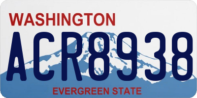 WA license plate ACR8938