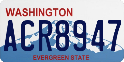 WA license plate ACR8947