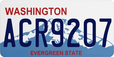 WA license plate ACR9207