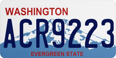 WA license plate ACR9223