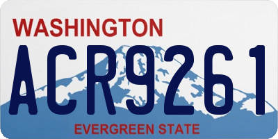 WA license plate ACR9261
