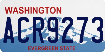 WA license plate ACR9273