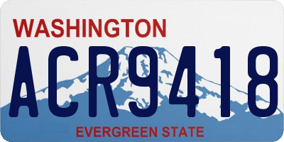 WA license plate ACR9418