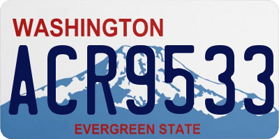 WA license plate ACR9533