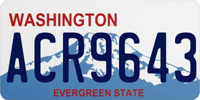WA license plate ACR9643