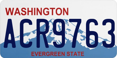 WA license plate ACR9763