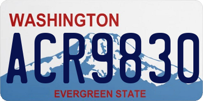 WA license plate ACR9830