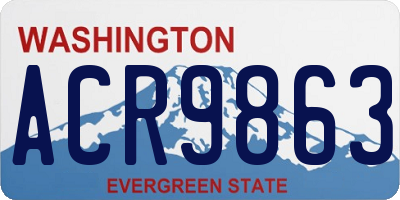 WA license plate ACR9863