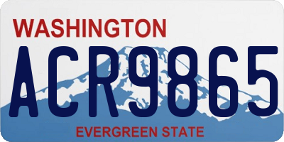 WA license plate ACR9865