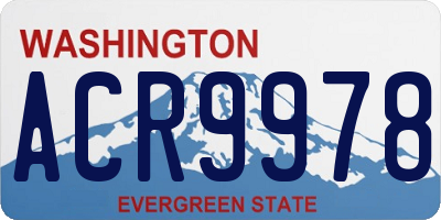 WA license plate ACR9978