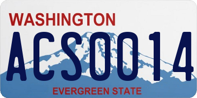 WA license plate ACS0014
