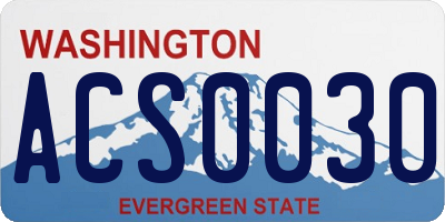 WA license plate ACS0030