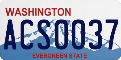 WA license plate ACS0037