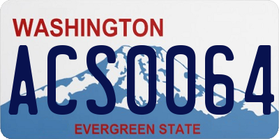 WA license plate ACS0064