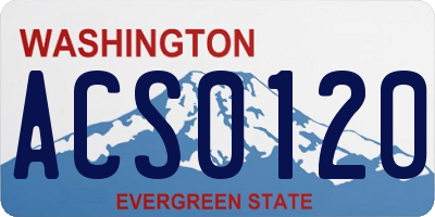 WA license plate ACS0120