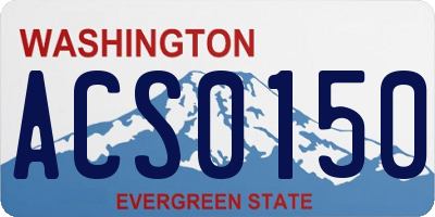 WA license plate ACS0150