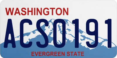 WA license plate ACS0191