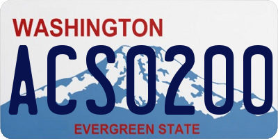 WA license plate ACS0200