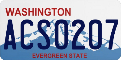 WA license plate ACS0207