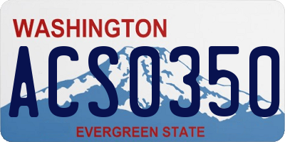 WA license plate ACS0350