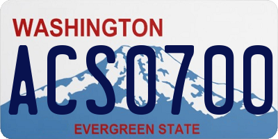 WA license plate ACS0700