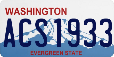 WA license plate ACS1933
