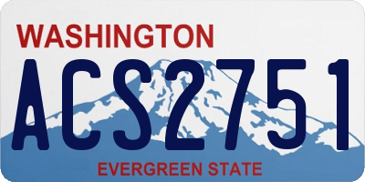 WA license plate ACS2751