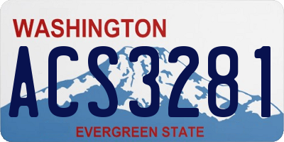 WA license plate ACS3281