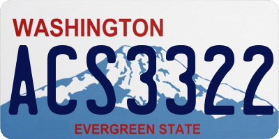 WA license plate ACS3322