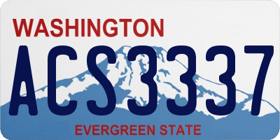 WA license plate ACS3337