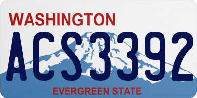 WA license plate ACS3392