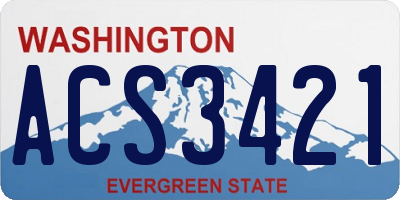 WA license plate ACS3421