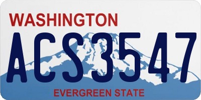 WA license plate ACS3547