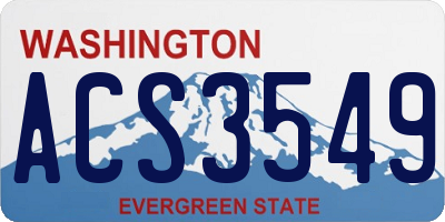 WA license plate ACS3549