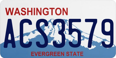 WA license plate ACS3579