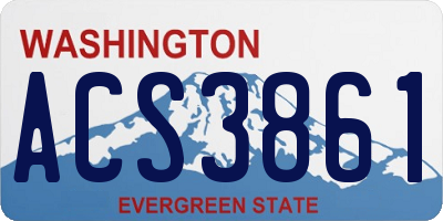 WA license plate ACS3861
