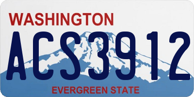 WA license plate ACS3912