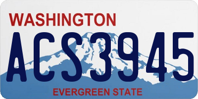 WA license plate ACS3945