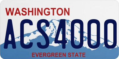 WA license plate ACS4000