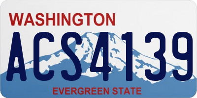 WA license plate ACS4139