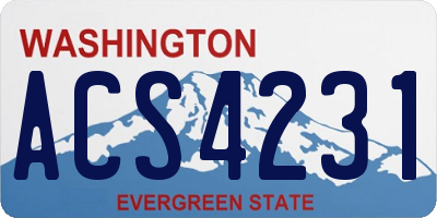 WA license plate ACS4231
