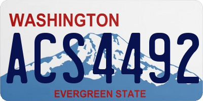 WA license plate ACS4492