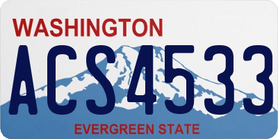 WA license plate ACS4533